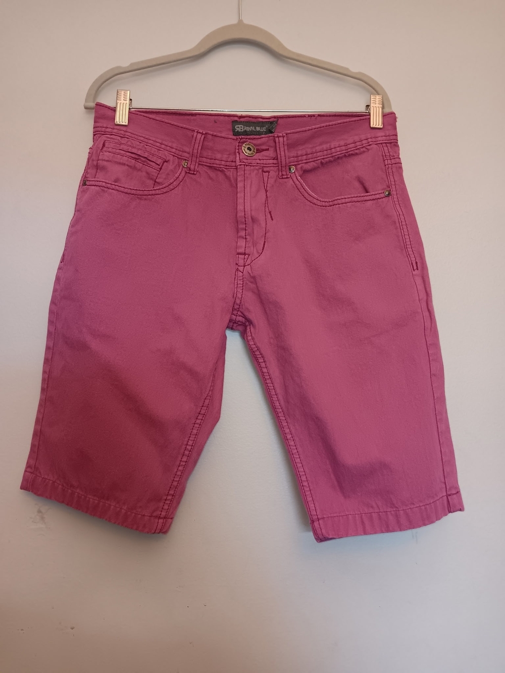 Men's Pink Jean Bermuda Shorts - Casual Five-Pocket